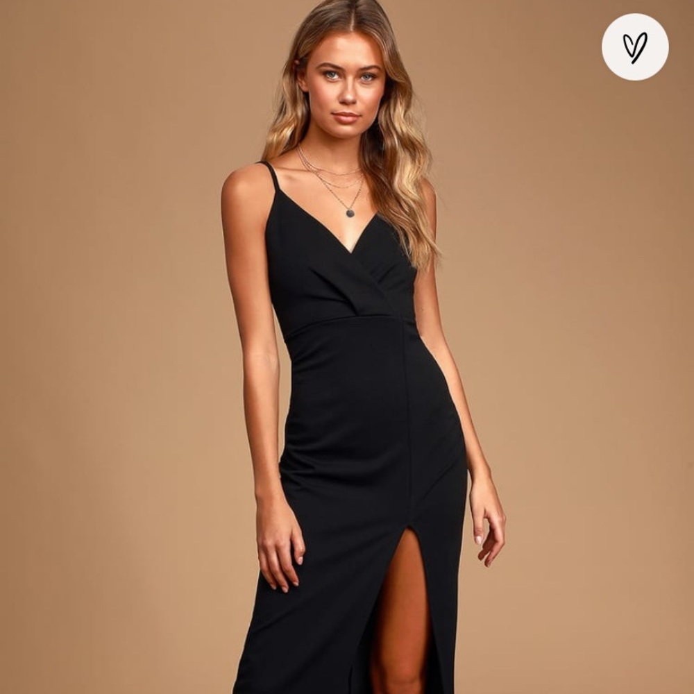 Lulus dress black tie NWT never worn with open back